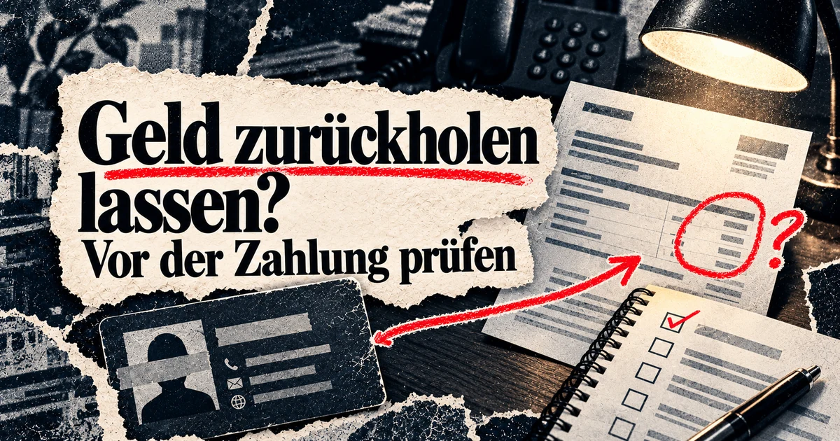 Geld zurückholen lassen: So prüfen Sie ein Angebot