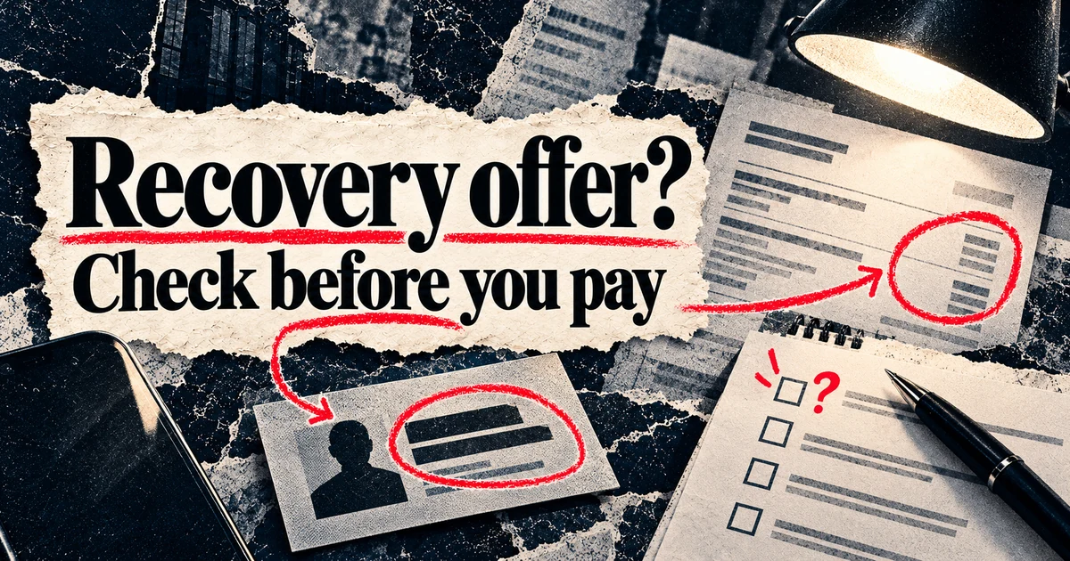 Is a recovery service genuine? Checks before you pay