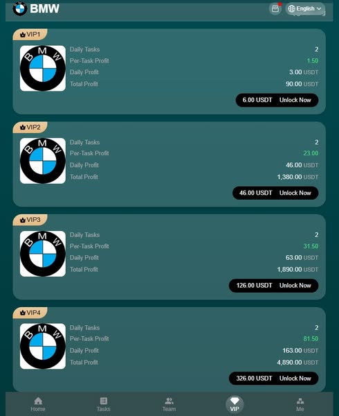 po50588.com BMW task ad: pay to unlock daily profit?