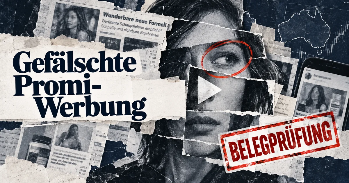Redaktionelle Illustration: ASIC warnt vor falscher Prominentenwerbung für Anlagen