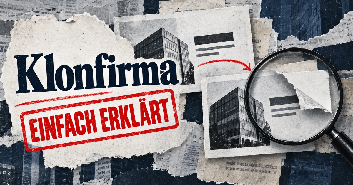 Redaktionelle Illustration: Was ist eine Klonfirma?