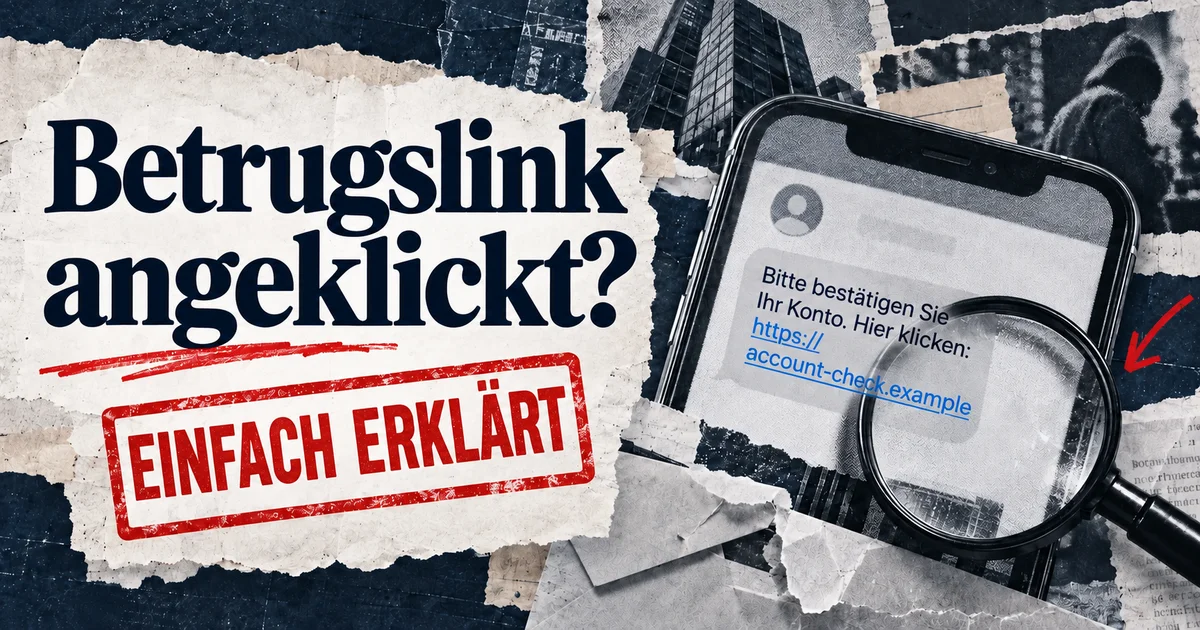 Redaktionelle Illustration: Phishing-Link angeklickt: Was Sie jetzt tun können