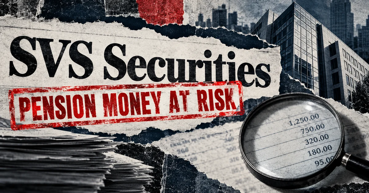 Editorial illustration: SVS Securities: FCA bans former CEO over pension failings