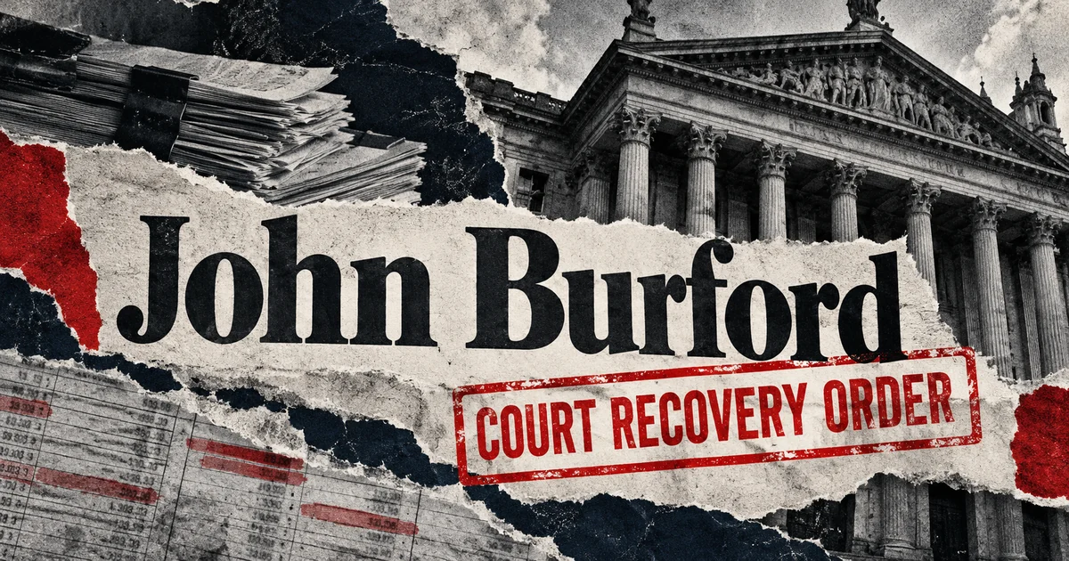 Editorial illustration: John Burford: court orders £655,951 for fraud victims