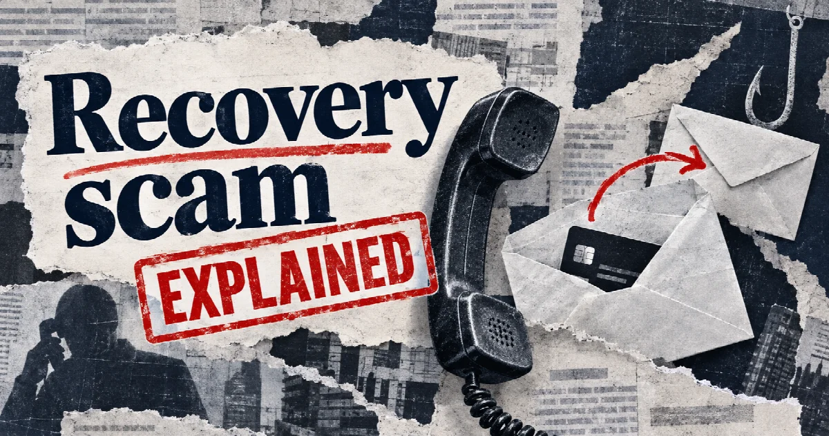 Editorial illustration: Recovery scam