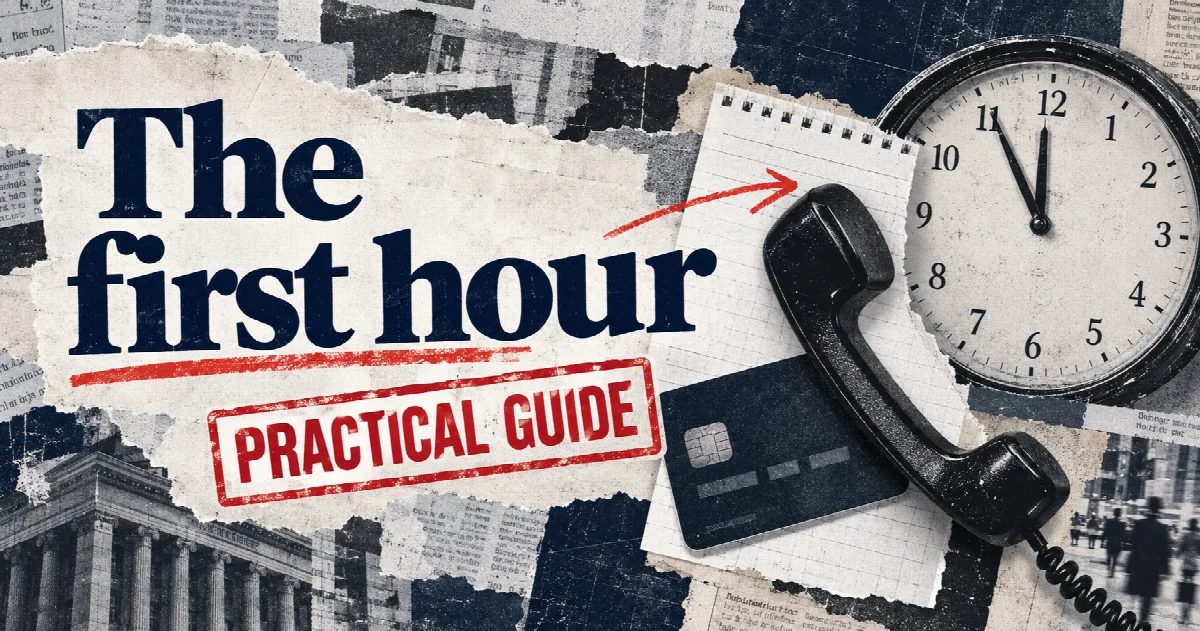 Editorial illustration: What to do if you have been scammed: the first hour