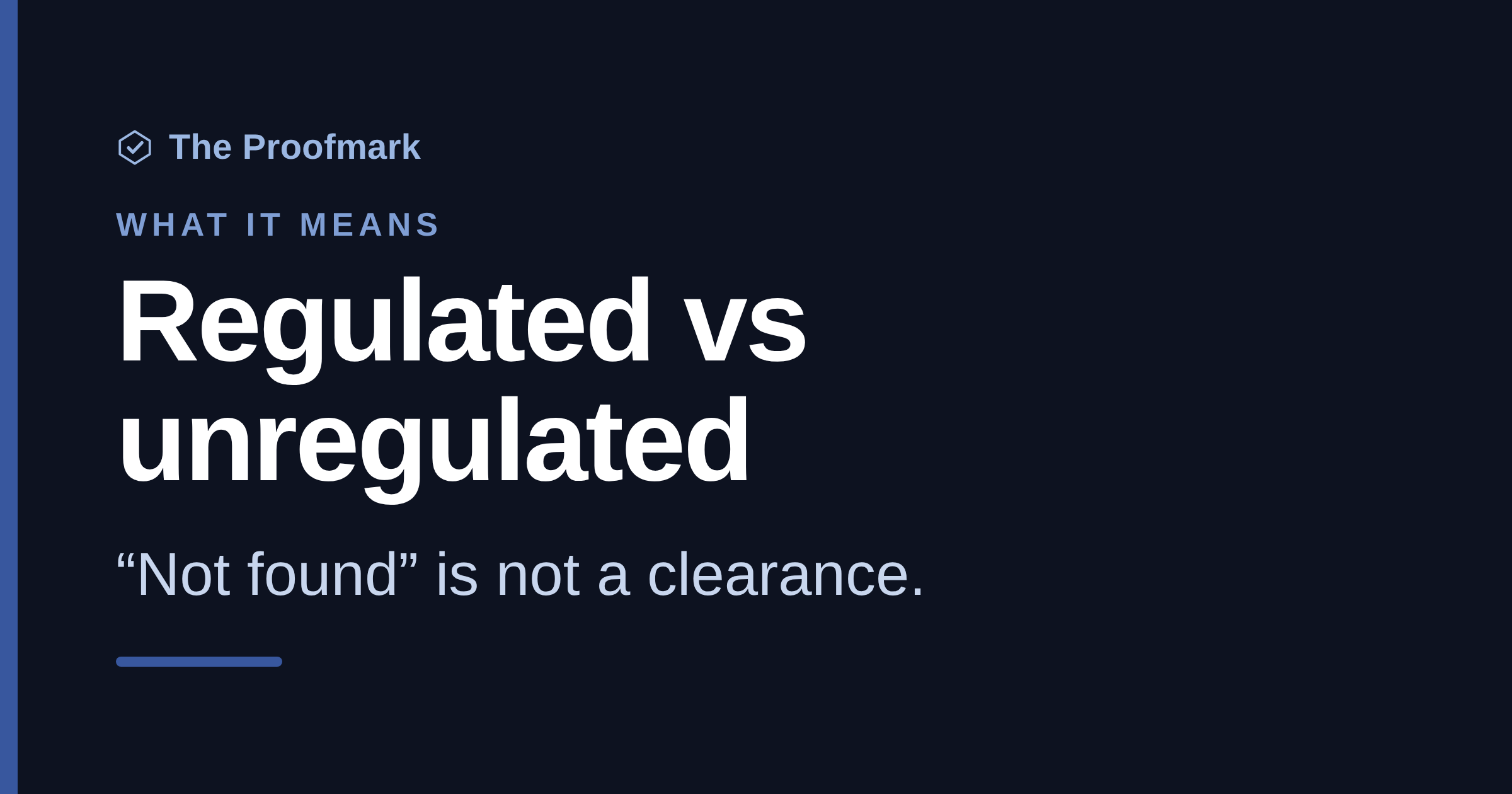 Regulated vs unregulated